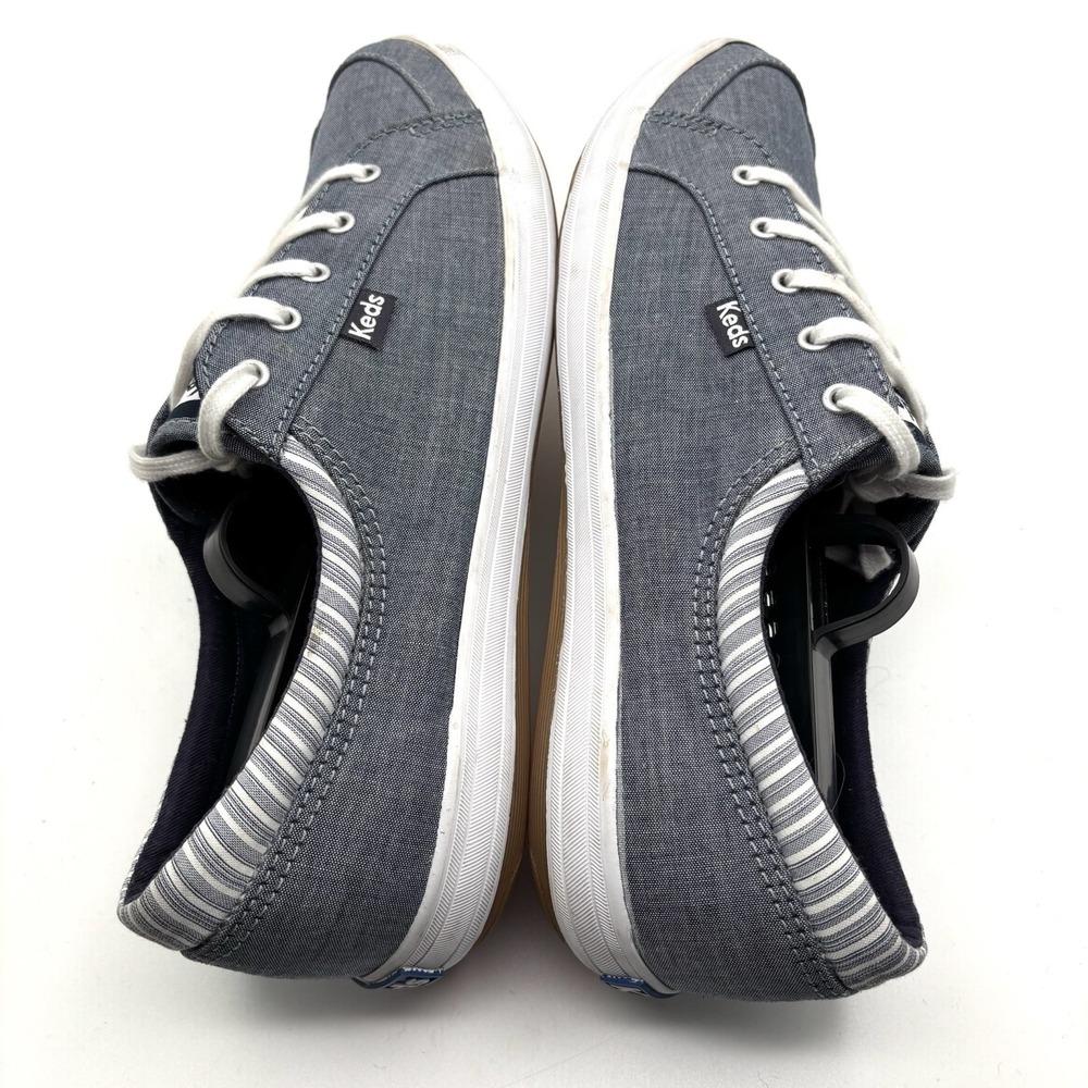 Keds Shoes Womens Size 9 Blue Chambray Canvas Low Top Lace Up Casual WF63108